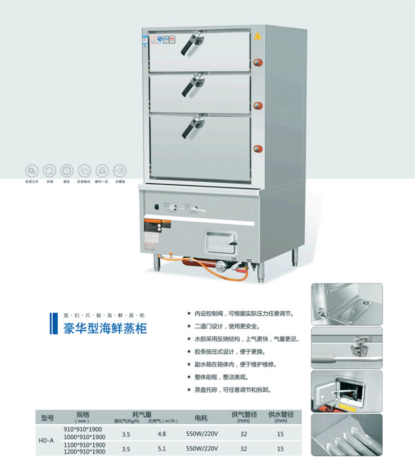 豪華型海鮮蒸柜(圖1) 豪華型海鮮蒸柜